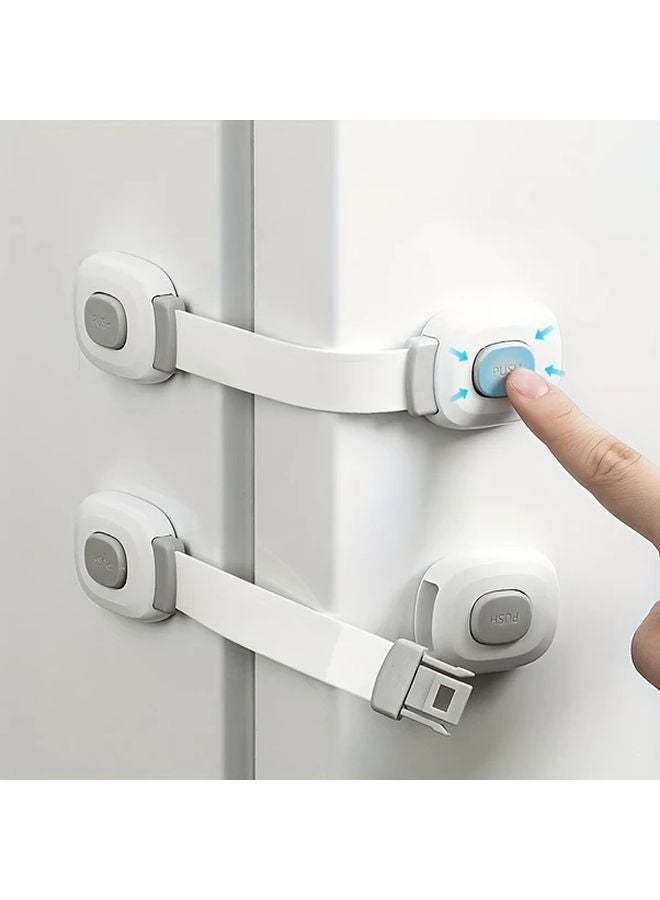 2pcs Grey Plastic Safety Locks Anti Pinch Hand Protection For Drawers Cabinet - Image 2