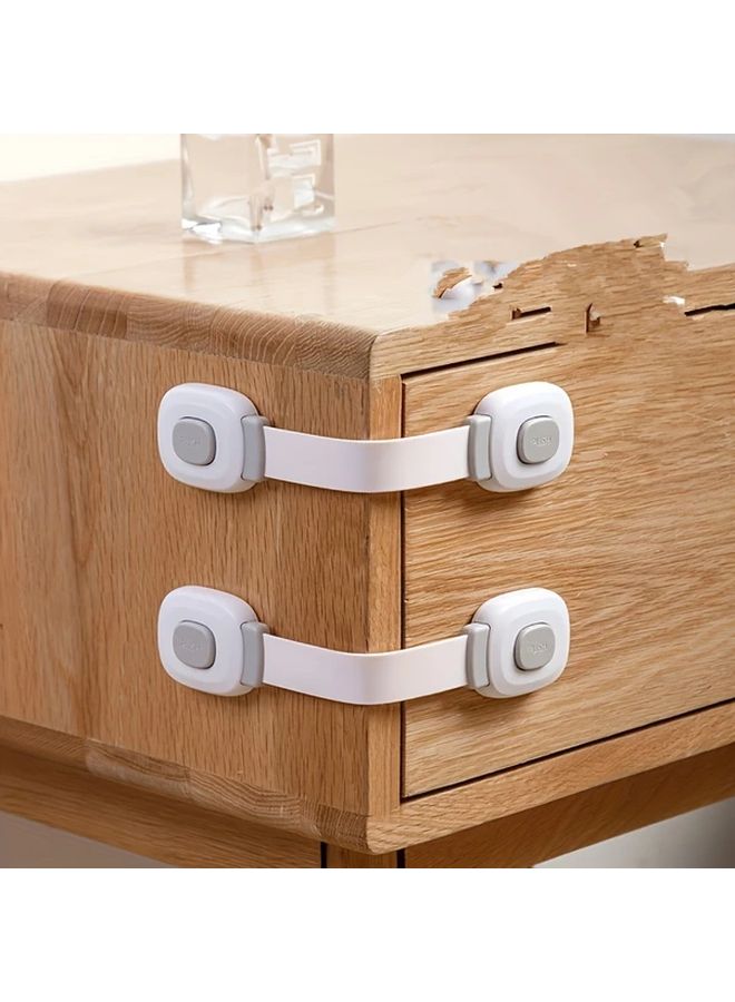 2pcs Grey Plastic Safety Locks Anti Pinch Hand Protection For Drawers Cabinet - Image 5