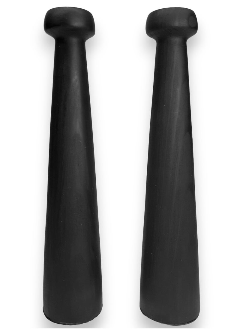 Generic - Two piece candlestick set made of artificial marble in the shape of a black wood fruit - Image 1