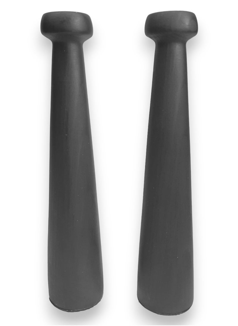Generic - Two piece candlestick set made of artificial marble in the shape of a black wood fruit - Image 1