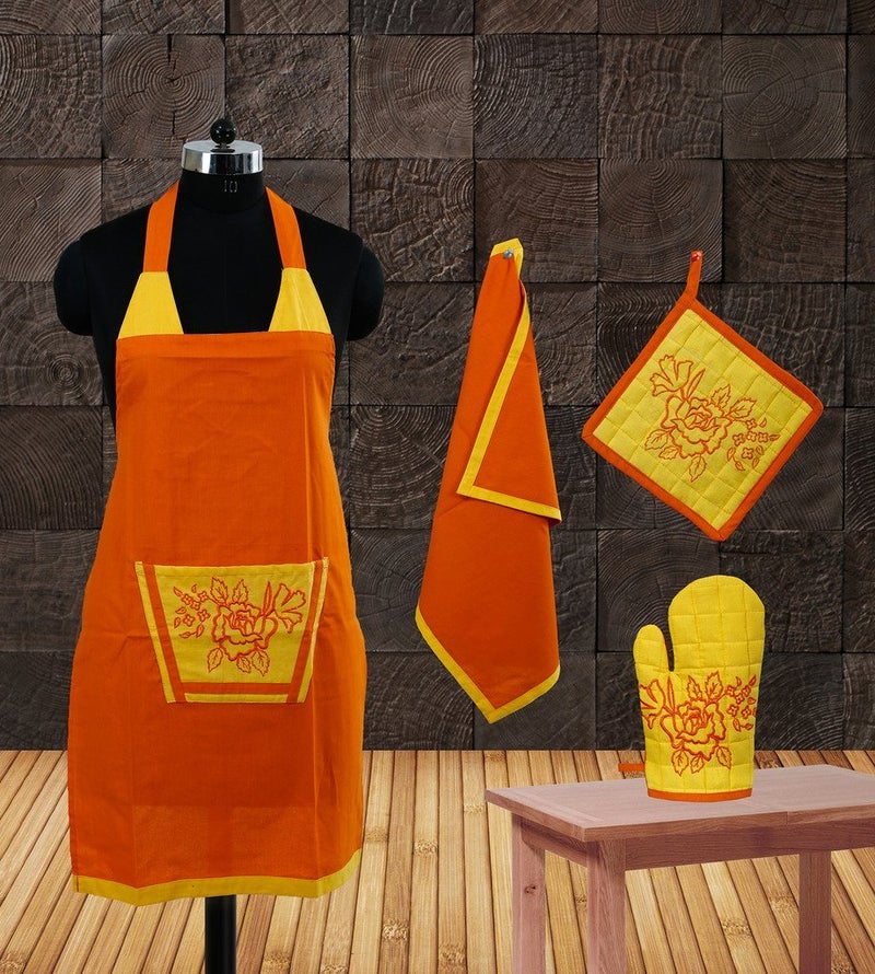 Dekor World Emboridery Collection Apron Set(Pack of 4) - Image 4