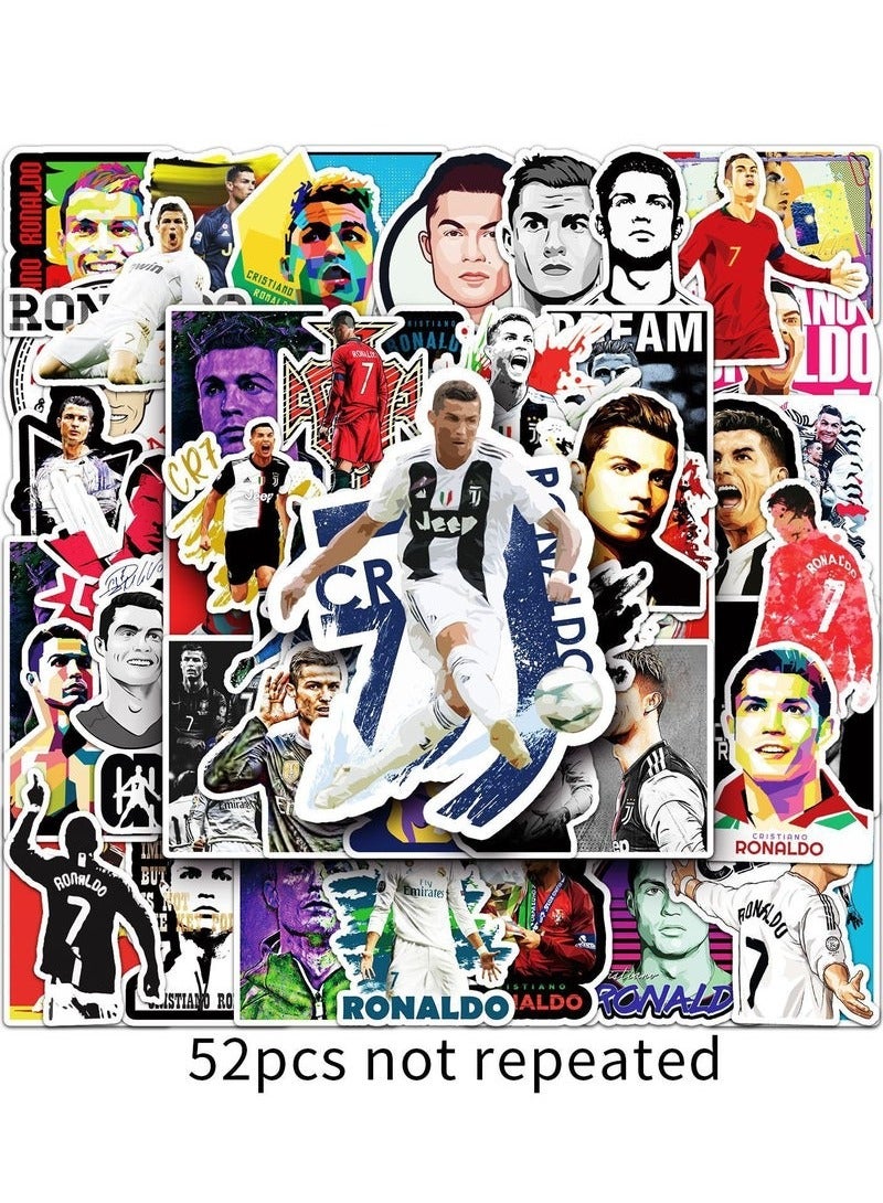 Free Air Two Sets in Total 104Pcs Creative Stickers of Soccer Player Cartoons,Laptop Stickers,Guitar Stickers,Luggage Stickers - Image 1