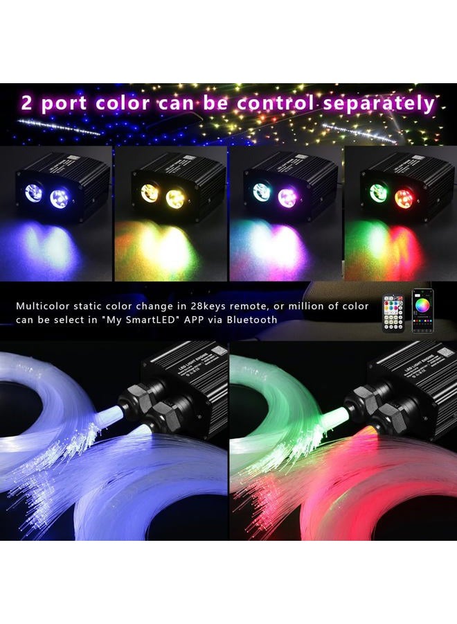 azimom Dual Color 700pcs 0.03in 9.8ft Twinkle Fiber Optic Starlight Headliner+ Pure White Meteor 240pcs Shooting Star, Sound Mode APP& Remote Control 2 in 1Starlight Meteor Kits for Car Home Ceiling - Image 2