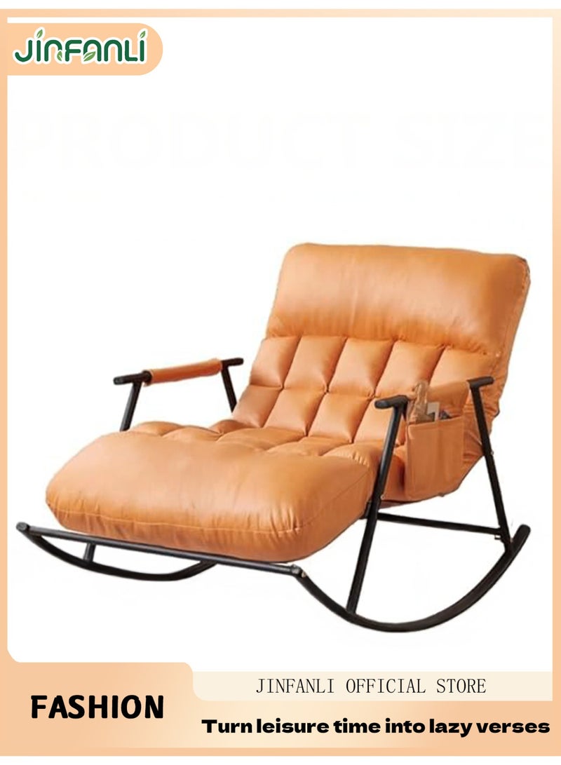 JINFANLI Modern Indoor Double Leisure Rocking Chair Sofa Lounger with Cushion,Breathable Bedroom Rocking Chair Outdoor Garden Recliner with Armrests - Image 1