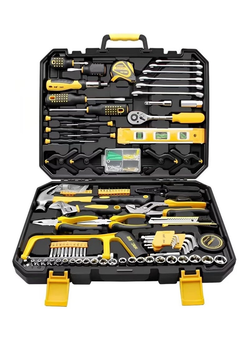 LOOPITYS - 168 pieces of mechanical tool set, socket wrench, car repair tool set, hand tool set, toolbox, storage box - Image 1