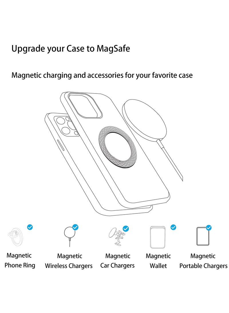 2 Pcs Phone Magnetic Ring, Compatible with Magsafe Wireless Charger for iPhone 13/ 13 Pro/ Mini/ Pro Max/ 12 and Huawei Receiver Car Metal Ring Sticker  - Image 5