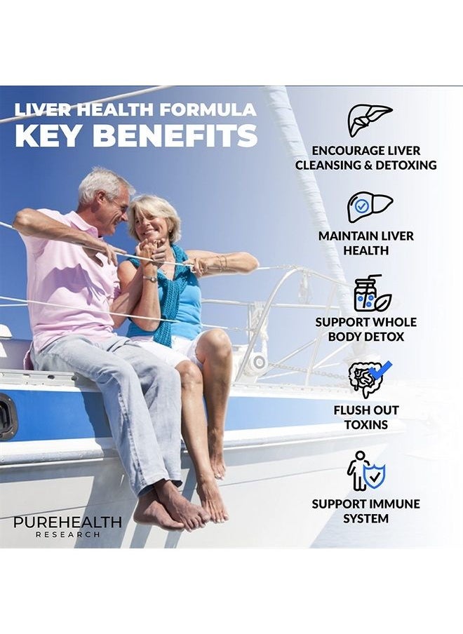 PureHealth Research - Liver Health Detox and Cleanse Supplement - Herbal Blend for Women & Men with Artichoke Extract, Milk Thistle and Dandelion - Liver Support Supplement - 180 Capsules - Image 1