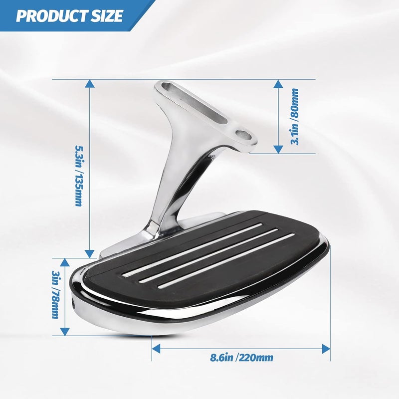 Yikesai Motorcycle Passenger Floorboards - Chromed Streamline Street Glide Footboards with Mount Bracket Kits Replacement for Road King Street Glide Electra Glide Touring Models 1993-2022 - Image 3