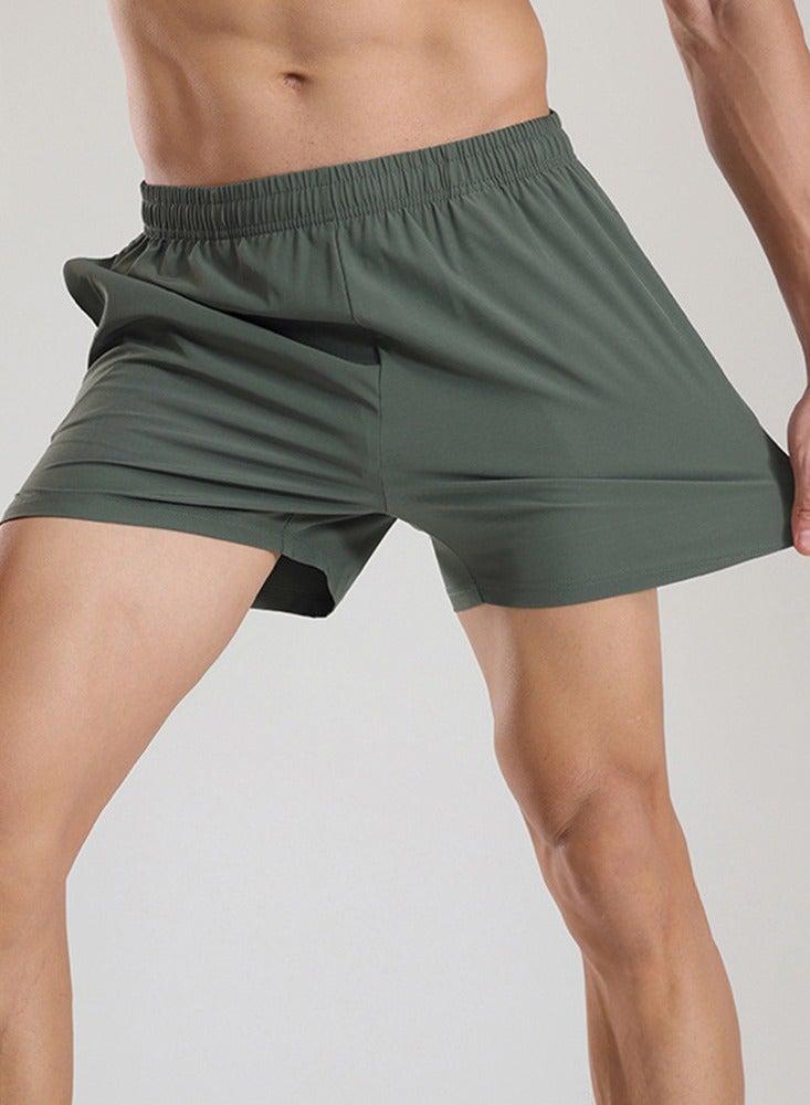 Mens Solid Daily Gym Sports Shorts Quick-dry Running Fitness Outdoor Leisure Short Pants Breathable Drawstring Shorts With Phone Bag - Image 4