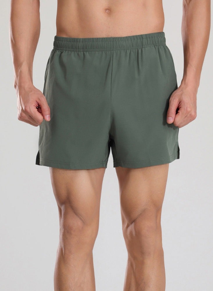 Mens Solid Daily Gym Sports Shorts Quick-dry Running Fitness Outdoor Leisure Short Pants Breathable Drawstring Shorts With Phone Bag - Image 5