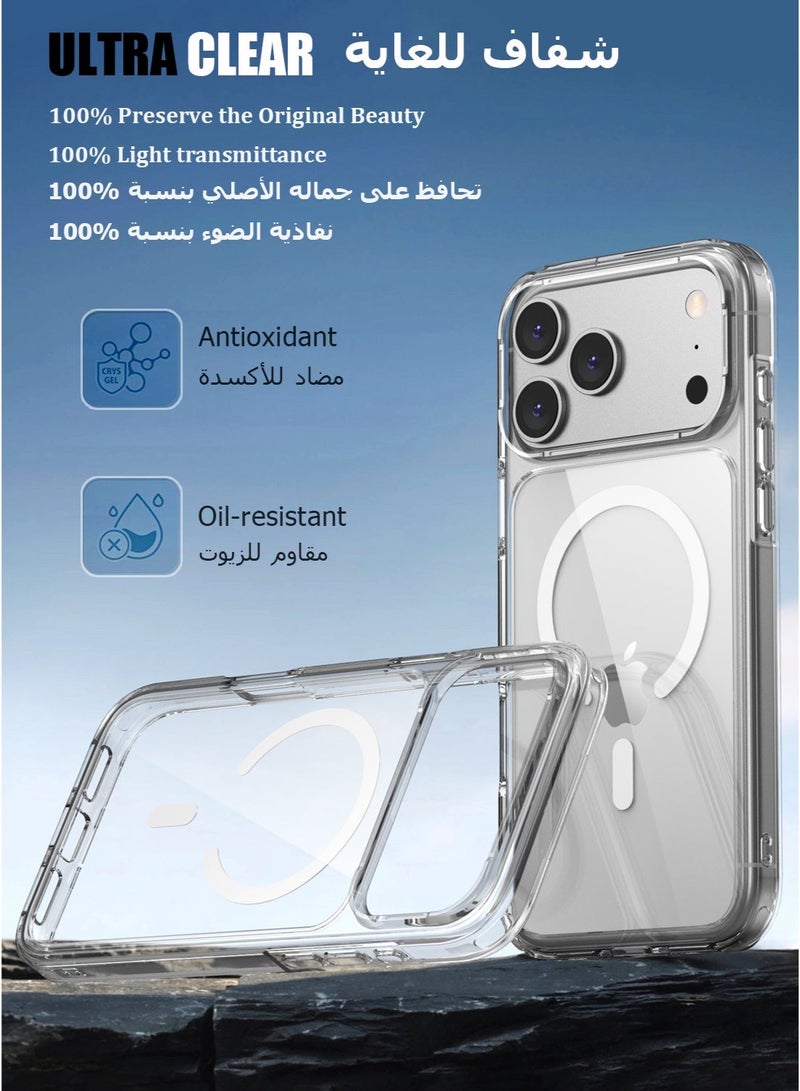 CLPURE 3 in 1 Apple iPhone 18 Pro Max Protection Pack, Case Clear with Screen Protector & Camera Protector Compatible with Magsafe, Anti-Yellowing, Shockproof Slim Magnetic for iPhone 18 Pro Max Case Cover, Transparent - Image 2