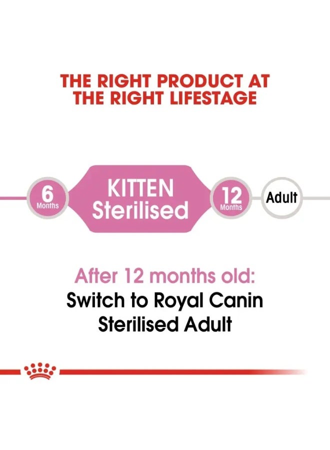 Royal Canin Feline Health Nutrition Kitten Sterilised Kitten Sterilised Dry Cat Food Bag 2kg - Image 3