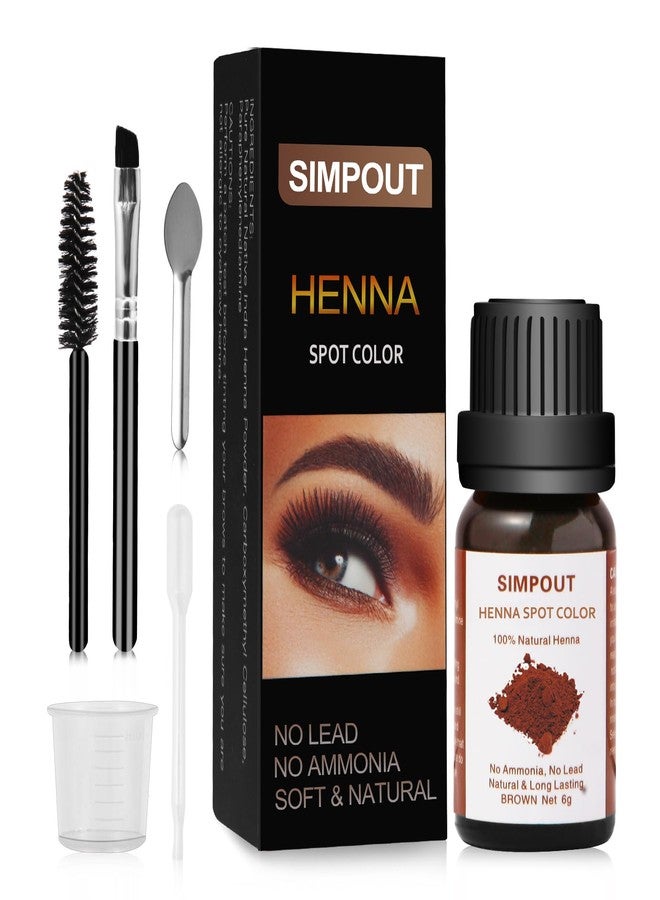 Simpout Purely Natural Henna Hair Powder, 6 grams, Instant Spot Color Henna Hair Kit, Professional Spot Coloring for Salon & Home Use, Easy to Use (Brown 01) - Image 1