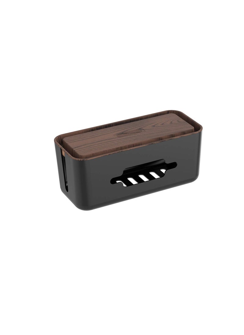 Excefore Cable Organizer Box, Cable Management Box with Holder, Plastic Cable Storage Box for Desktop, Power Strip Wire Organizer Case Anti Dust  - Image 1
