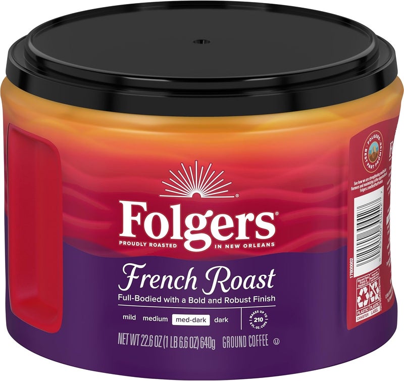Folgers French Roast Medium Dark Roast Ground Coffee - 22.6 Ounces (Pack of 6) - Image 5