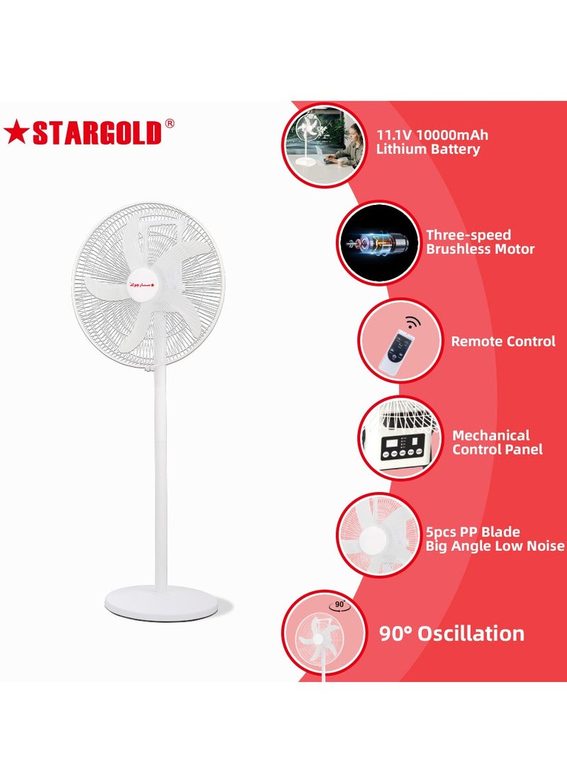 18 Inch Rechargeable Oscillating Fan Table Fan Wall Fan Floor Fan Ceiling Fan With 4 SMD LED Light