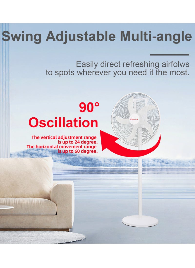 18 Inch Rechargeable Oscillating Fan Table Fan Wall Fan Floor Fan Ceiling Fan With 4 SMD LED Light