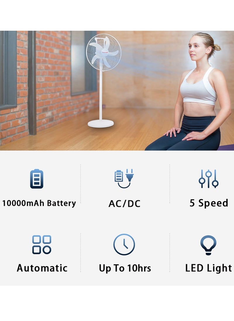 18 Inch Rechargeable Oscillating Fan Table Fan Wall Fan Floor Fan Ceiling Fan With 4 SMD LED Light