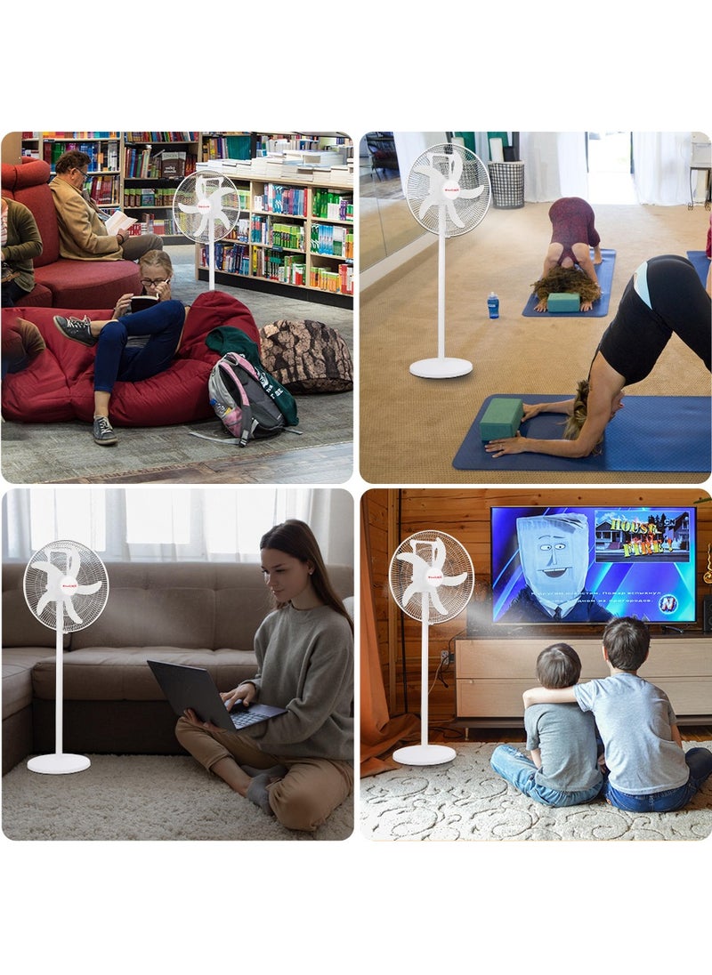 18 Inch Rechargeable Oscillating Fan Table Fan Wall Fan Floor Fan Ceiling Fan With 4 SMD LED Light