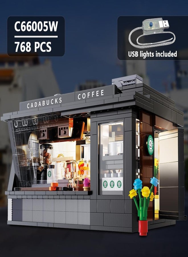 CaDA Master C66005W Japanese Coffee House Building Set,MOC Construction Coffee Shop Modular Buildings with Lights,768PCS City House Idea Collect Gift for Adults - Image 2