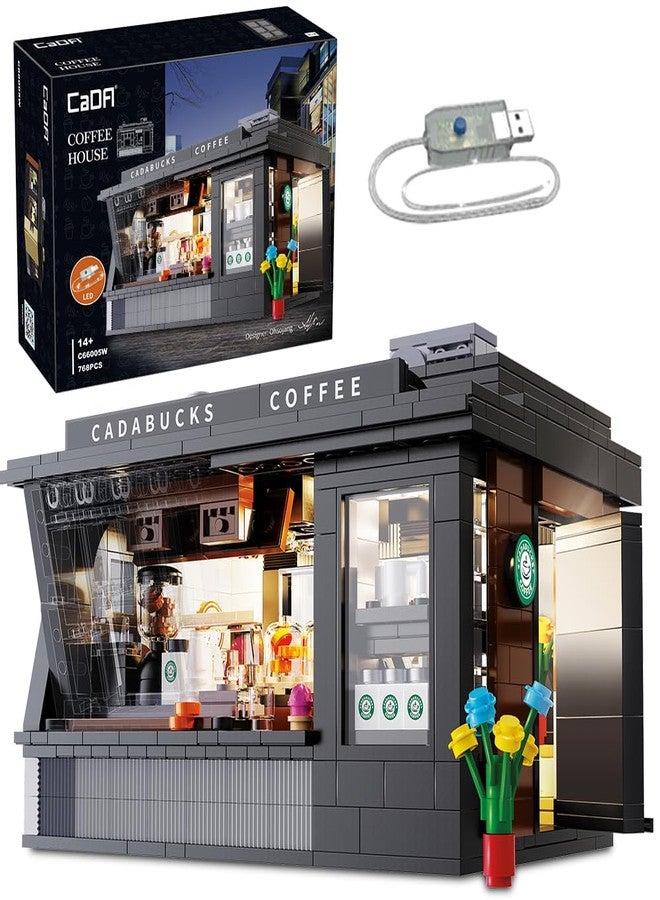 CaDA Master C66005W Japanese Coffee House Building Set,MOC Construction Coffee Shop Modular Buildings with Lights,768PCS City House Idea Collect Gift for Adults - Image 1