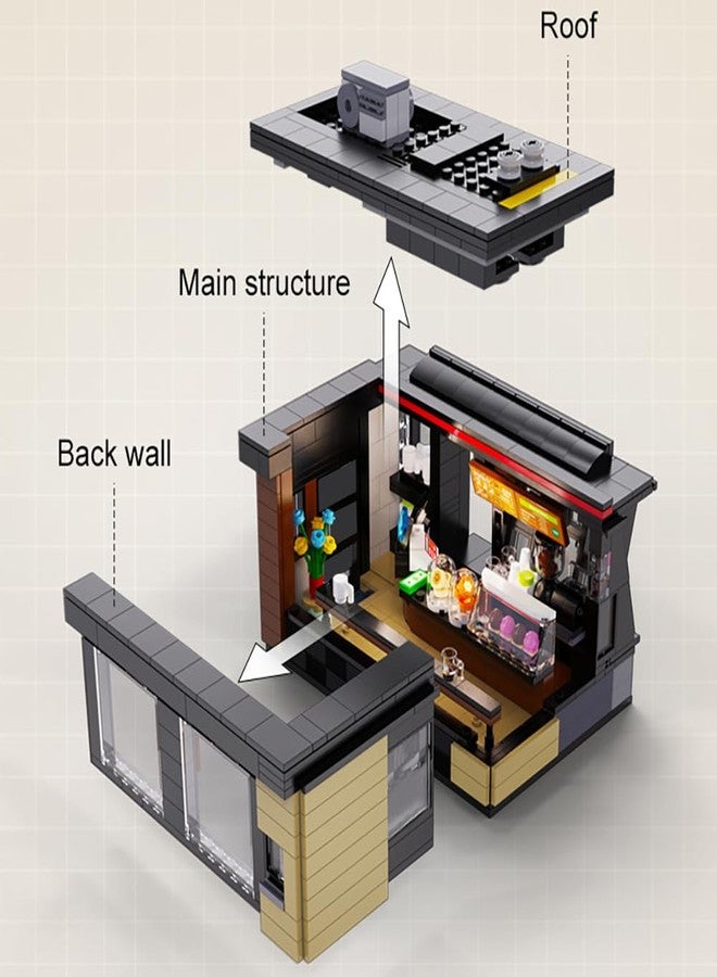 CaDA Master C66005W Japanese Coffee House Building Set,MOC Construction Coffee Shop Modular Buildings with Lights,768PCS City House Idea Collect Gift for Adults - Image 5