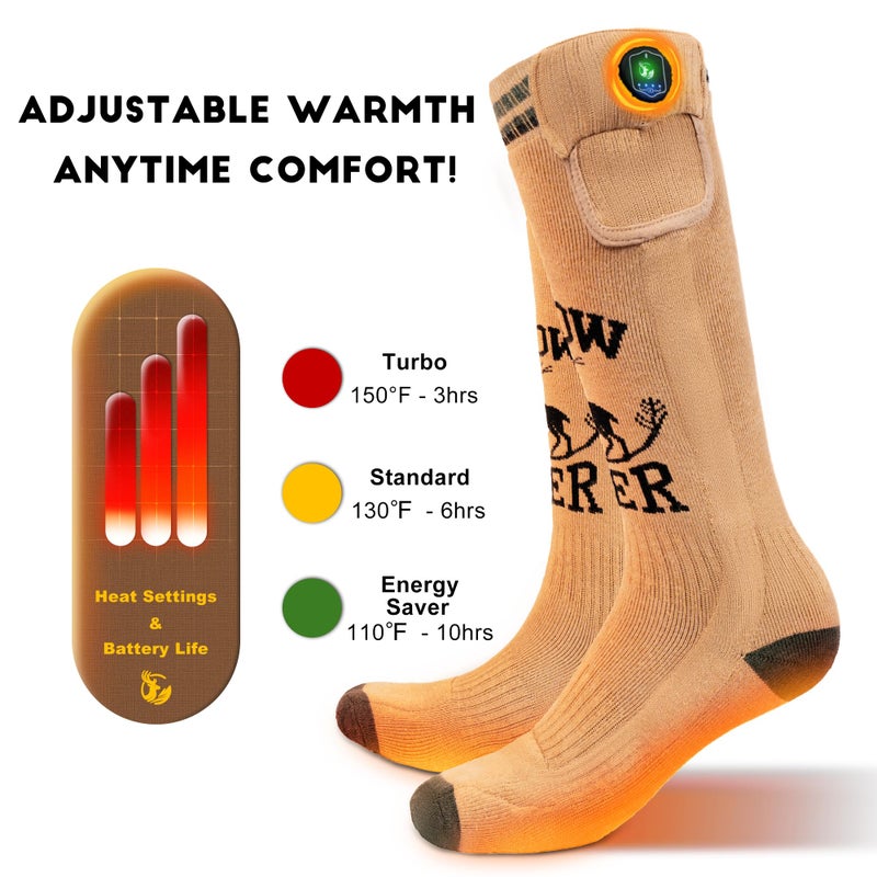 SNOW DEER Hunting Heated Socks with App Control for Men Women, Rechargeable Electric Heating Warm Sock for Motorcycle Hunting Ski Hiking Cold Winter Work Washable - Image 3