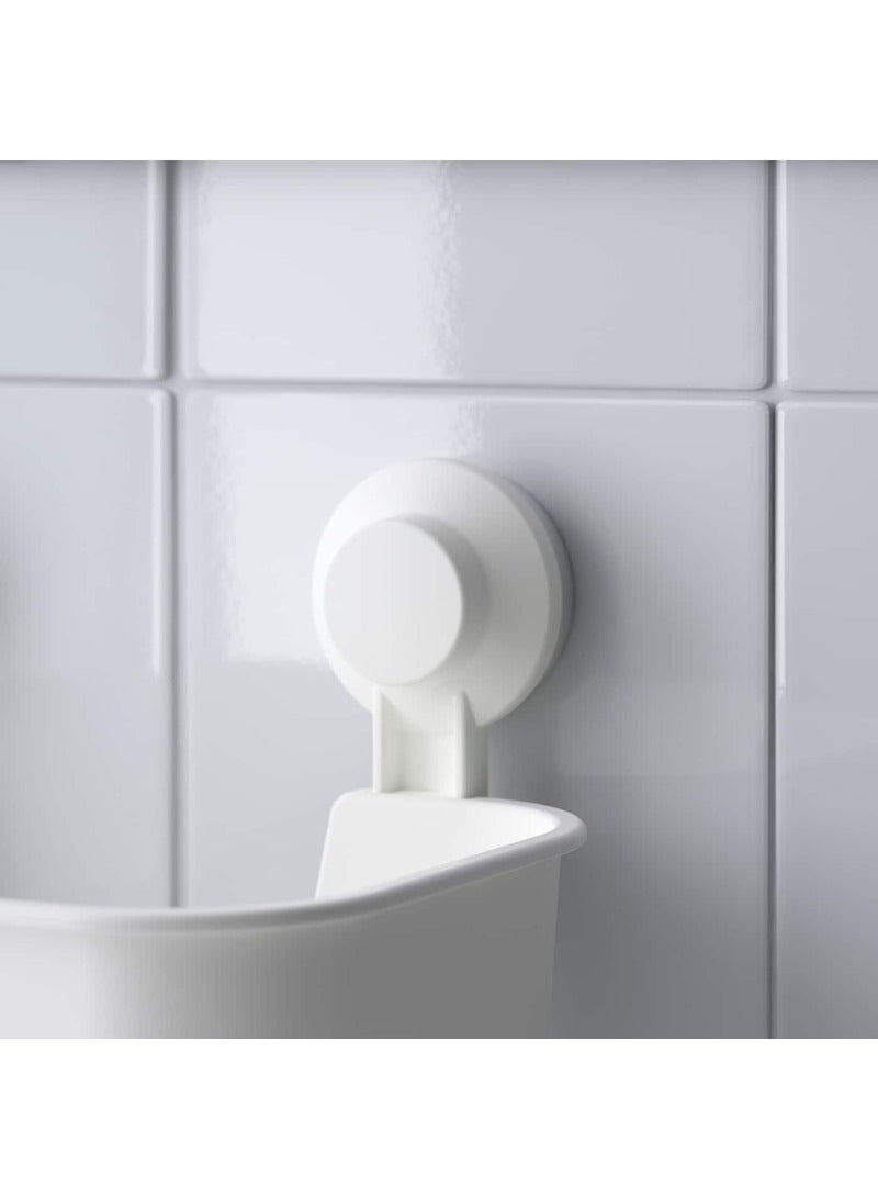 Basket with Suction Cup – White | Bathroom Wall Storage - Image 2