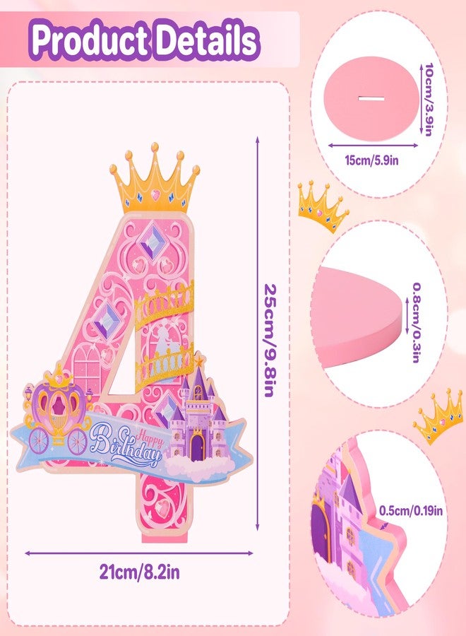Nuesaurd Princess Wooden Centerpieces for Tables Princess Theme Party Decorations Princess Birthday Number Sign Party Centerpieces for Table Decoration Princess Birthday Party Decorations - Image 2