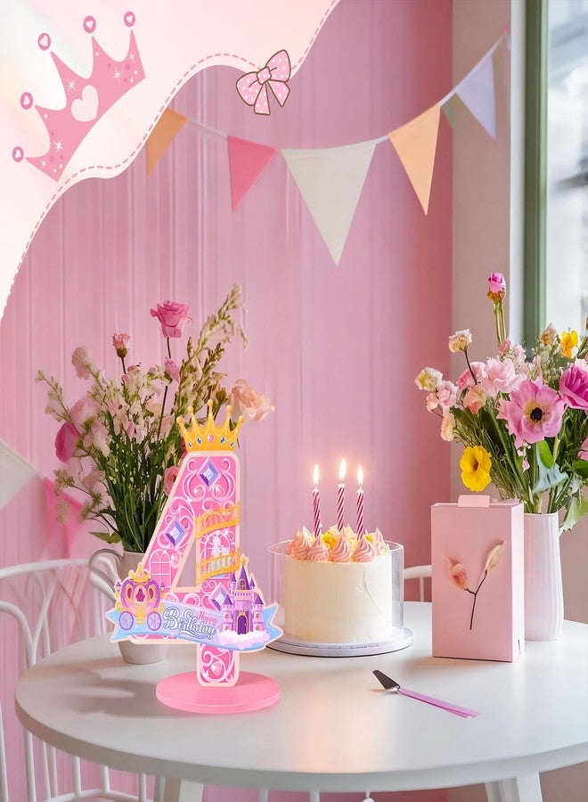 Nuesaurd Princess Wooden Centerpieces for Tables Princess Theme Party Decorations Princess Birthday Number Sign Party Centerpieces for Table Decoration Princess Birthday Party Decorations - Image 4