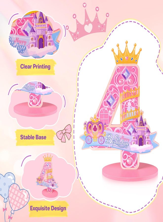 Nuesaurd Princess Wooden Centerpieces for Tables Princess Theme Party Decorations Princess Birthday Number Sign Party Centerpieces for Table Decoration Princess Birthday Party Decorations - Image 3