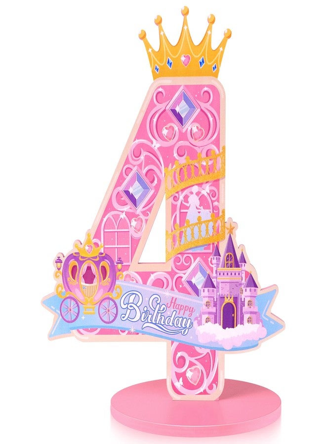 Nuesaurd Princess Wooden Centerpieces for Tables Princess Theme Party Decorations Princess Birthday Number Sign Party Centerpieces for Table Decoration Princess Birthday Party Decorations - Image 1