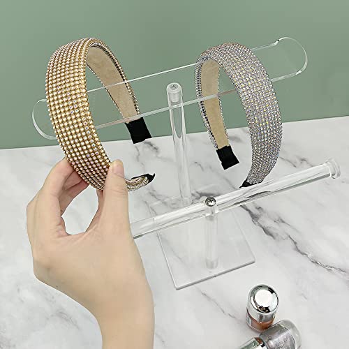 Bigfety Acrylic Headband Holder, 2-Tier Hair Accessories Organizer Clear Stand for Girls - Image 5