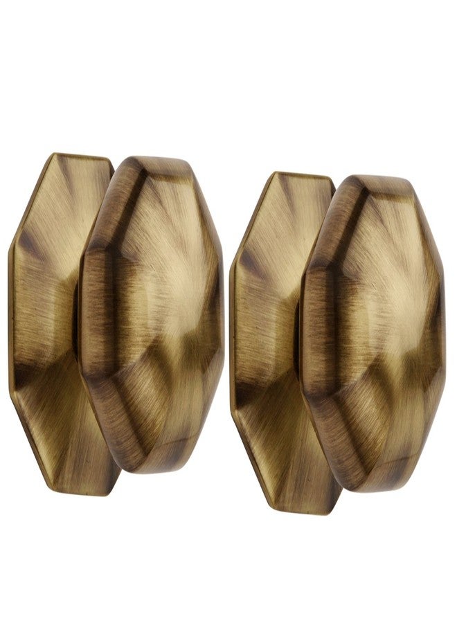 HOBKNOBS Octagonal Antique Brass Cabinet/Drawers Wardrobe Kitchen Pull Handle Knob (Brown, 32 mm) (2) - Image 1