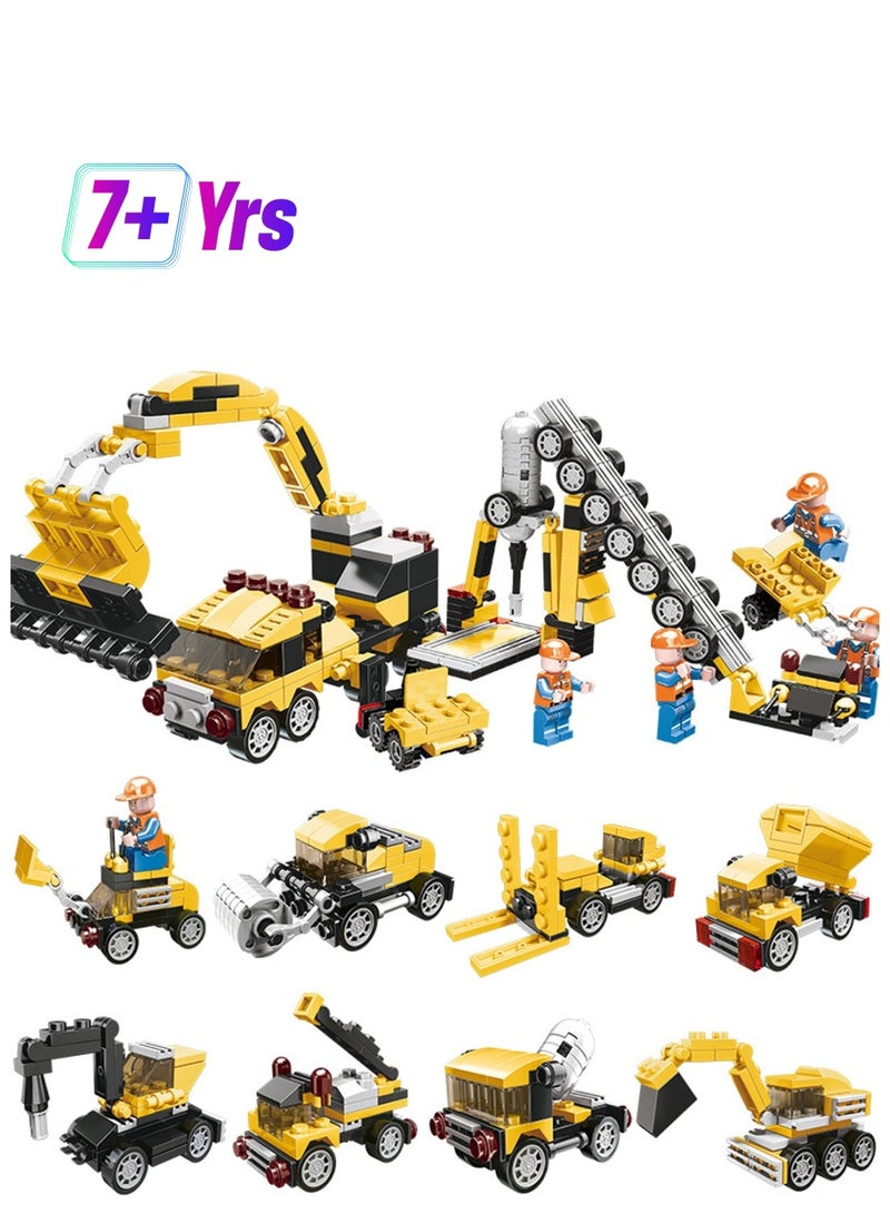 8 Boxes Of Engineering Mecha Series Small Particle Assembly Building Blocks 8 Shapes Of Combination Mecha Children's Educational Toys Suitable For Boys And Girls  - Image 1