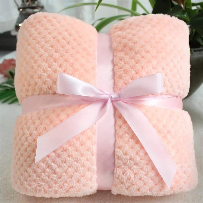 BRANDONN Baby Boy'S And Baby Girl'S Luxury Flannel And Sherpa Wrap Sheet For (0-12) Months All Season Blanket/Wrapping Sheet/Baby Blanket For Babies, Peach - Image 2