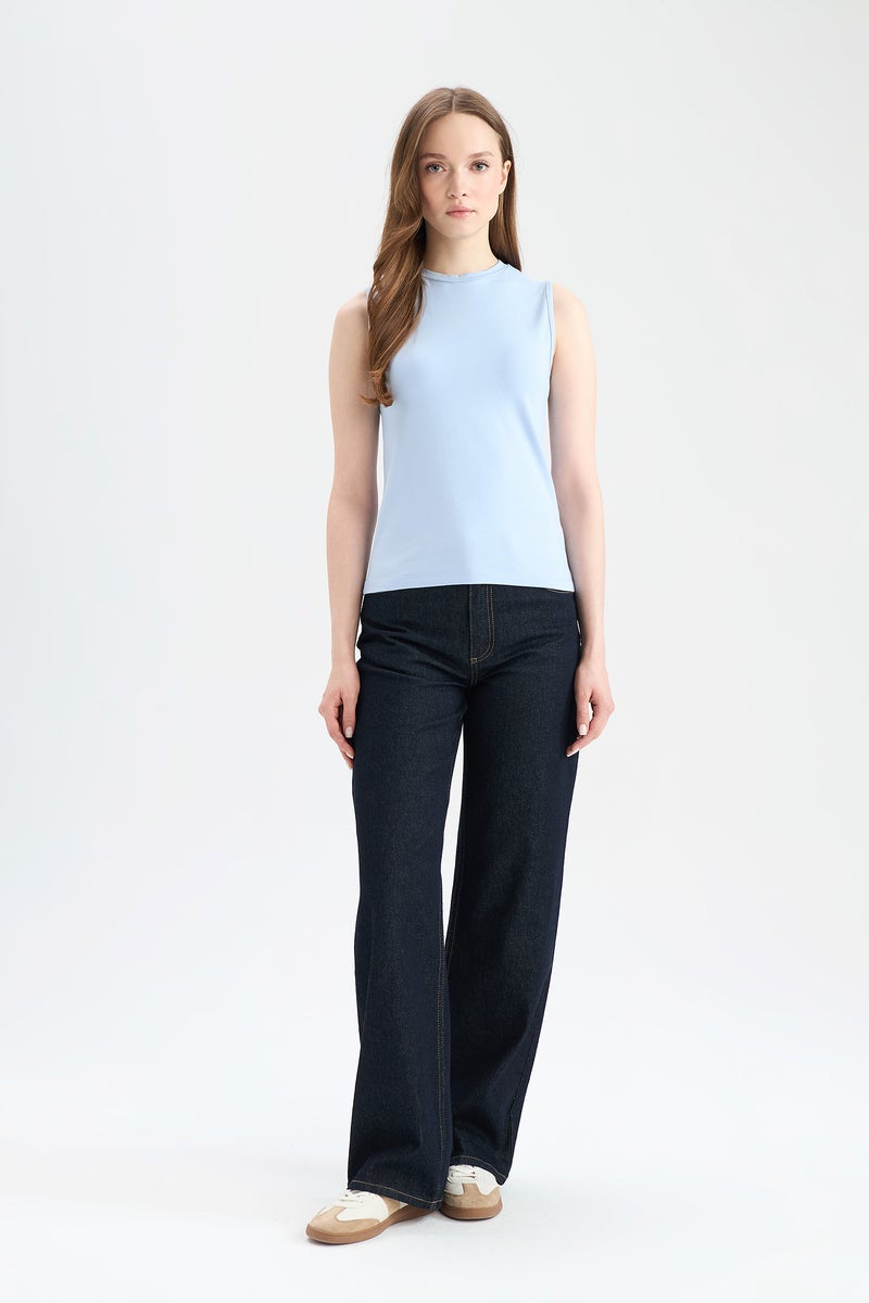 DeFacto Woman Regular Fit Crew Neck Short Sleeve Tunic - Image 3
