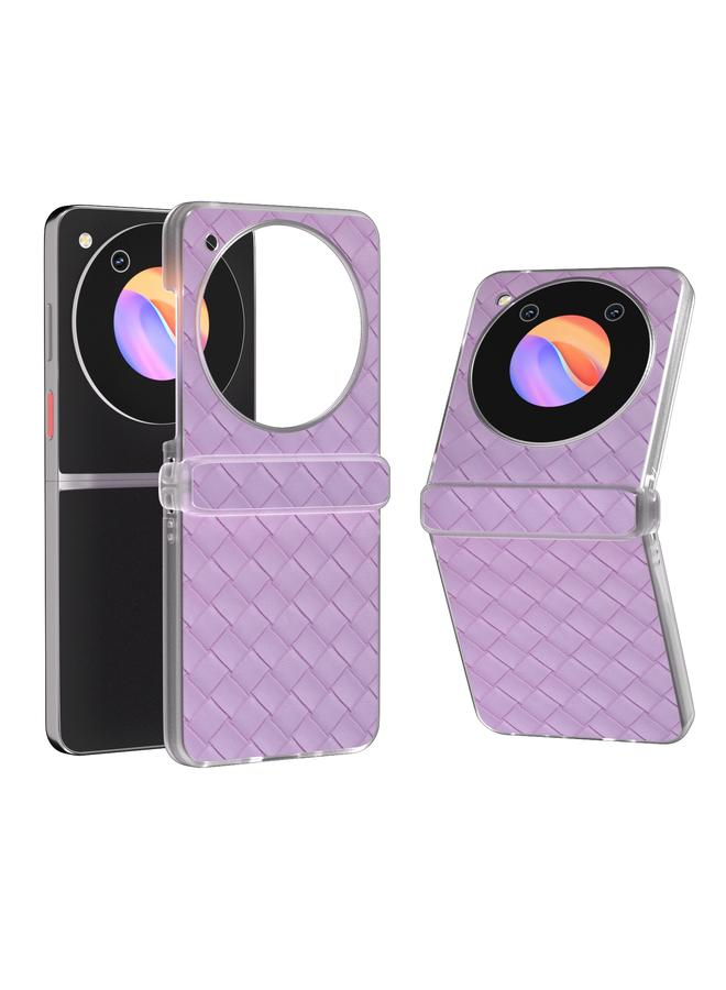 The Bros Case For ZTE nubia Flip 3 in 1 Woven Texture Frosted Translucent Frame PU Phone Case