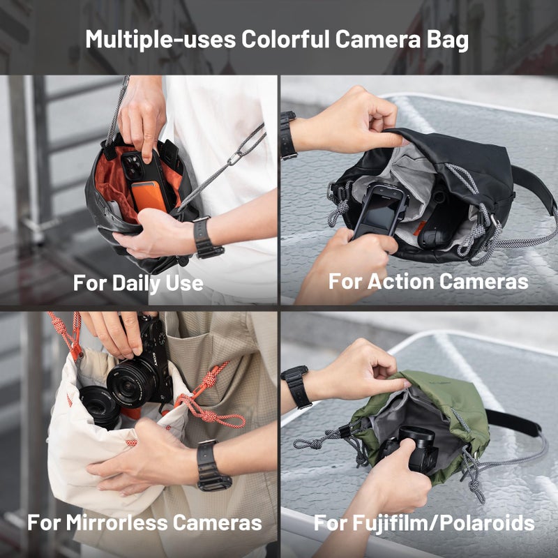 PGYTECH OneGo Drawstring Small Camera Bag, Soft Cute Camera Pouch Handbag compatible with Mirrorless Cameras/Nikon/Canon/Sony/Fuji Camera Case - Image 3