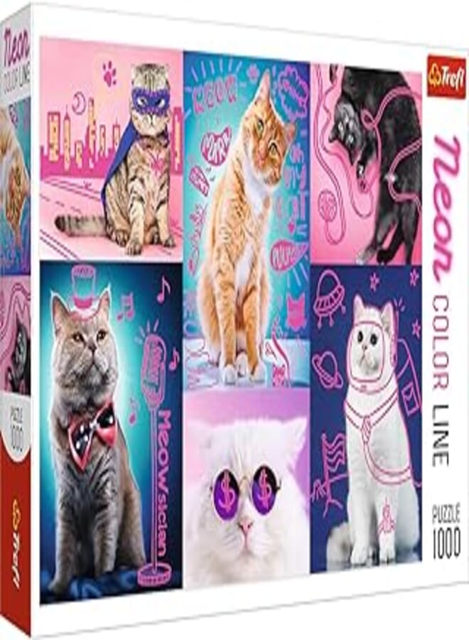Trefl 1000 Neon Color Line-Super cats