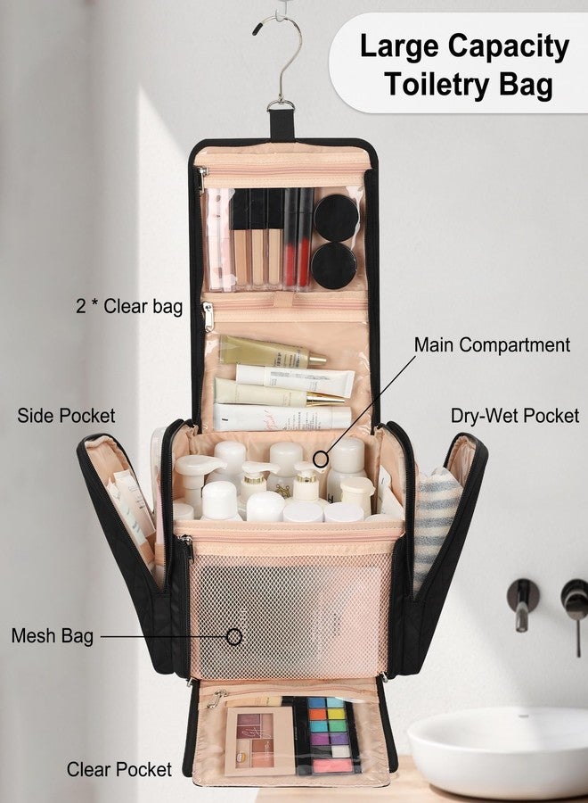 TANTO Hanging Toiletry Bag for Women, Travel Toiletry Bag Standing Toiletry Organizer with Hook Large Makeup Cosmetic Bag Portable Hanging Toiletry Organizer Bags for Full-Size Toiletries, Accessories - Image 2