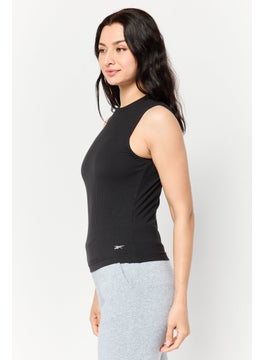 Reebok Women Sportswear Fit Embroidered Logo Sleeveless Outdoor Top, Black  - Image 3