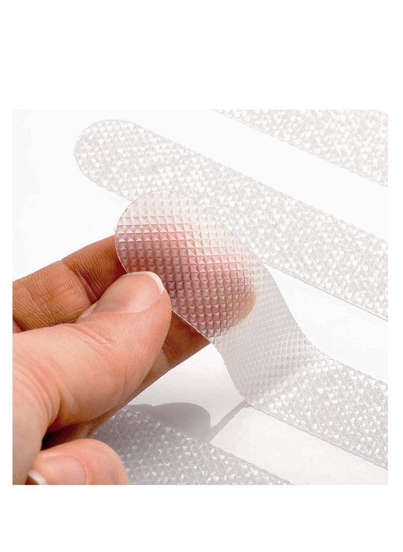 SYOSI 36pcs Transparent Non Slip Strip Stickers, Anti Slip Grip Stickers Non Slip Bath Mat Shower Stickers Clear Non-Abrasive Textured Baby Bath Stickers for a Better Grip adhesive  20mm  380mm  - Image 2
