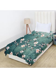 PRINDA PRINDA Presents Luxurious FlannelWarm Velvet Single Size60X90 Inch Flat Single BedsheetThrow Blanket without Pillow Covers Colour Green  - Image 1