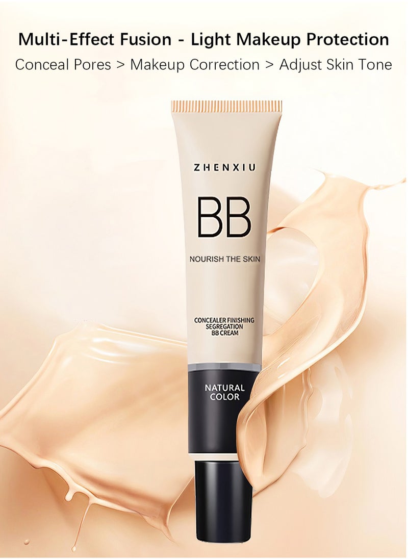 ZHENXIU - BB Cream, Moist the Skin BB Cream, Nourishing Lightweight Waterproof BB Cream, Natural Foundation, Full Coverage Matte Concealer 30G - Image 1