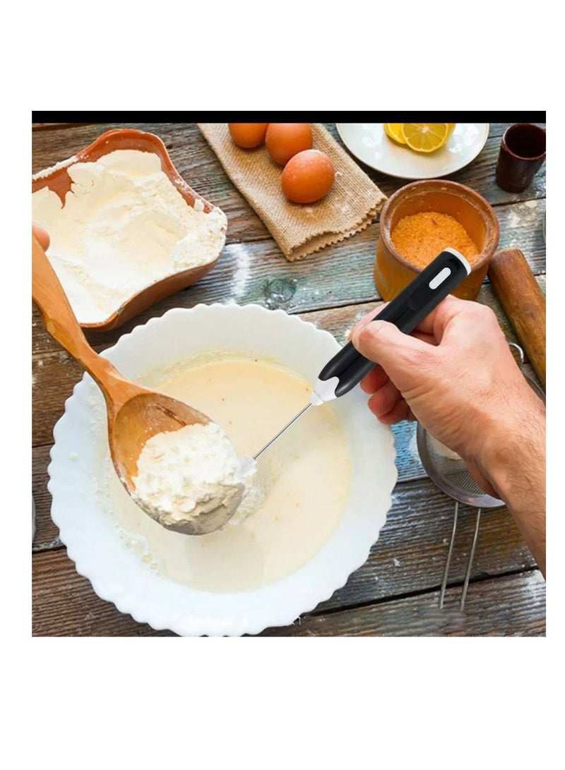 2-in-1 Rechargeable Coffee Frother and Egg Beater - Perfect for Beverages and Eggs! USB rechargeable, portable, and easy to use anywhere W 