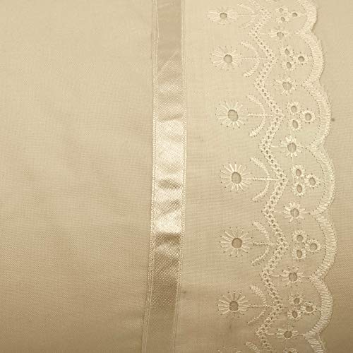 VHC 100% Cotton Lace Bolster Cover 30 * 30 Pack of 2 (Beige) - Image 5
