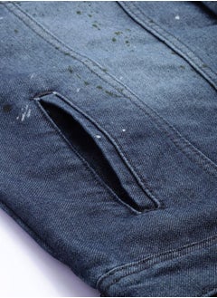 The Indian Garage Co Men Slim Fit Solid Denim Trucker Jackets  - Image 3