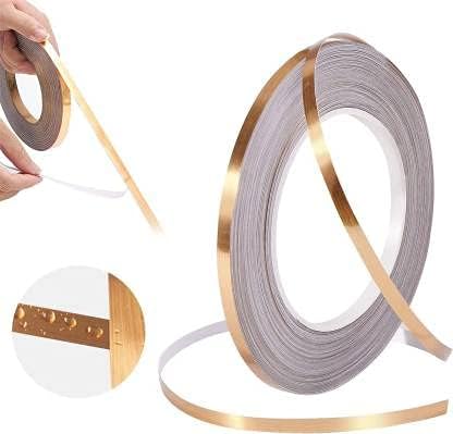 Zerolex Zerolex Tile stickers for flooring tiles gap tape waterproof filling sticker selfAdhesive ceramic marble Wall Floor Dcor Tape 1cm 50 Meter Golden  - Image 1
