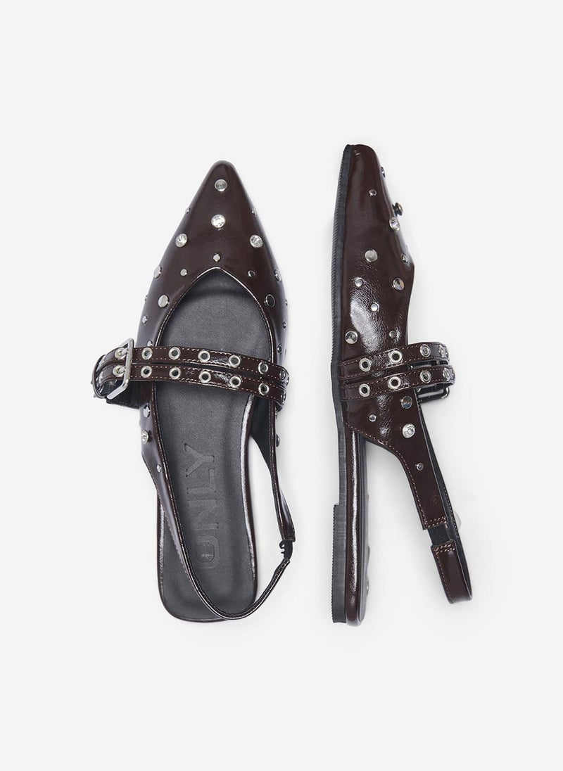 ONLY Women's ONLAURA-5 PU Slingback Buckle Ballerina Flat - Image 4